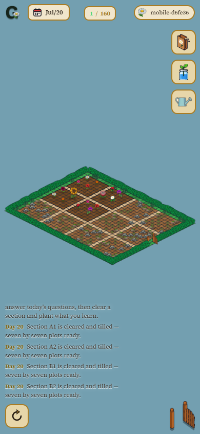 The garden, on mobile