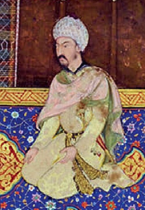 Mughal miniature of Babur, from a 1598 manuscript of the Baburnama
