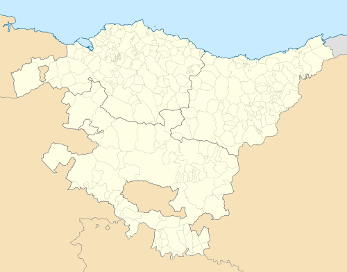 Map showing the Basque Country straddling the western Pyrenees on the Spain-France border
