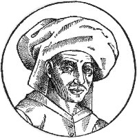 Woodcut portrait of the composer Josquin des Prez