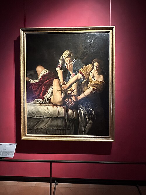 Artemisia Gentileschi painting of Judith and her maidservant beheading Holofernes