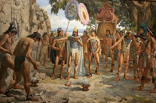 Painted portrait of Moctezuma II